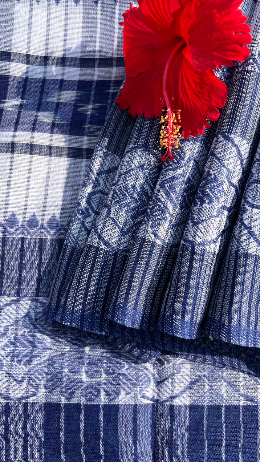 Blue striped Handloom saree