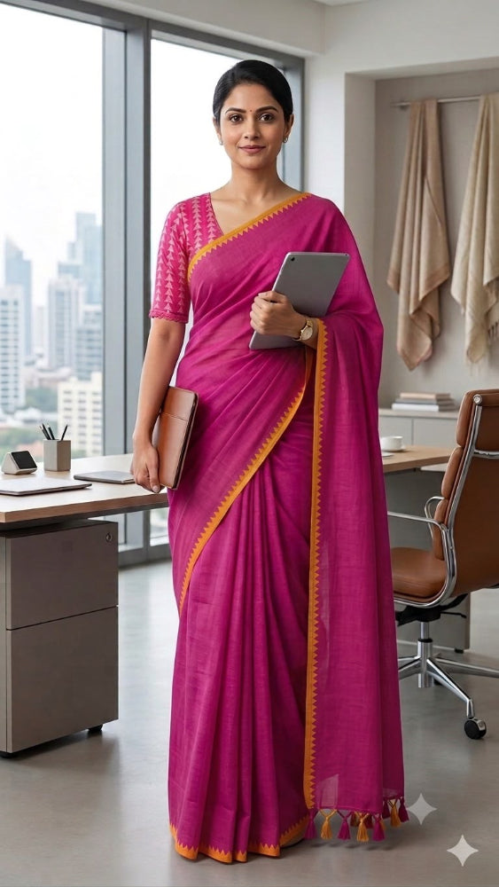 Pink solid Begumpuri