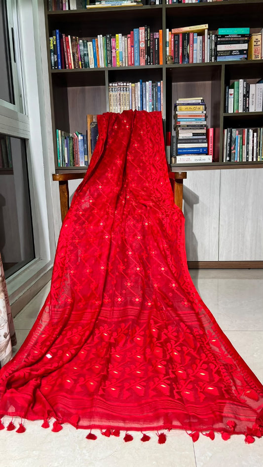Red Dhakai Jamdani