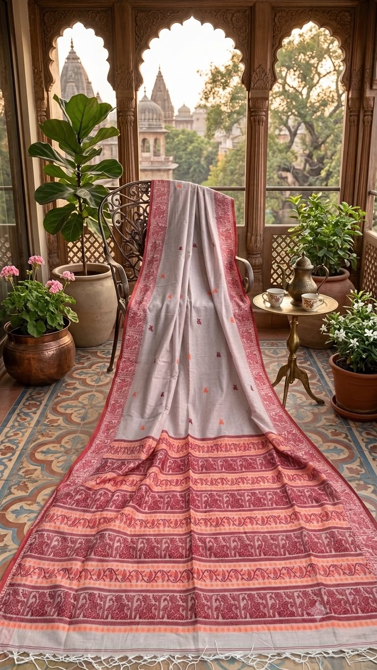 Cheeku red Baluchari