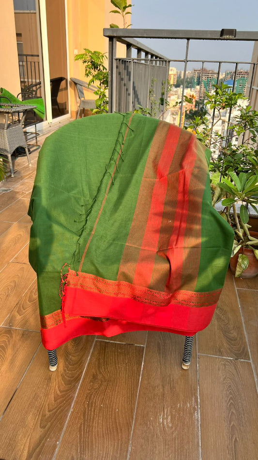 Green with red border
