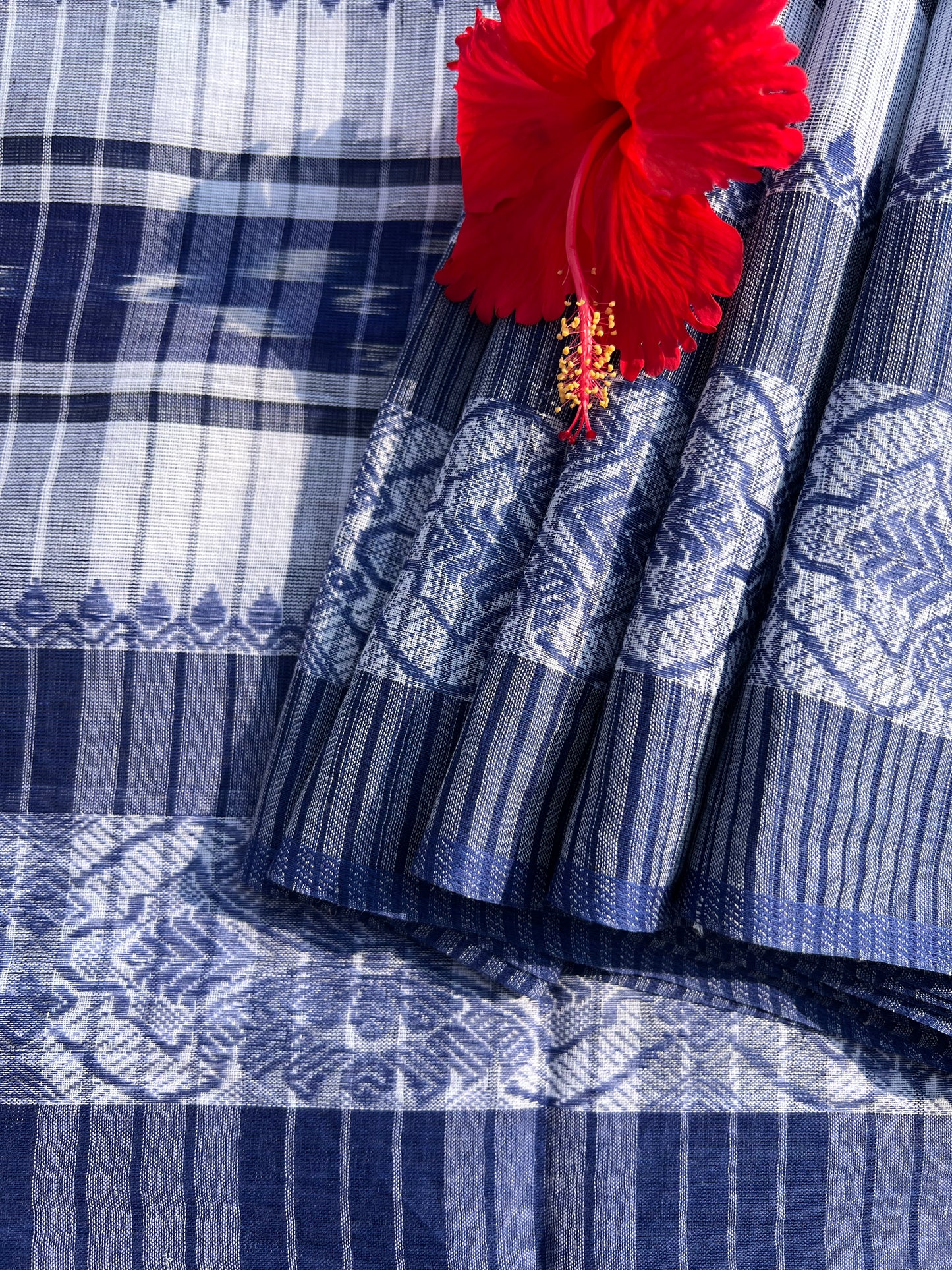 Blue striped Handloom saree