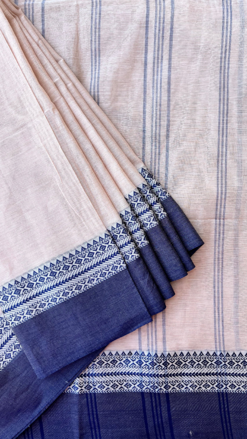 Beige HANDLOOM cotton saree