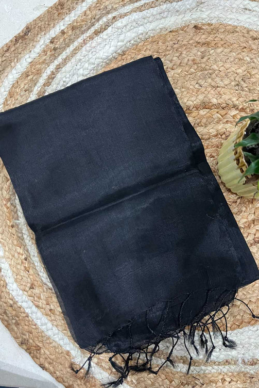 Black cotton tissue saree