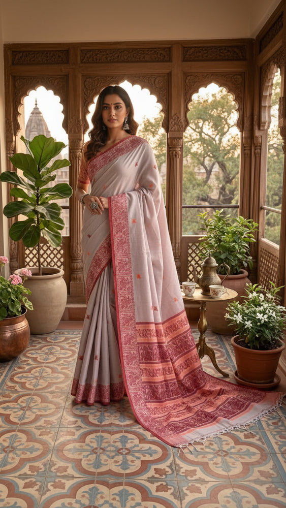 Cheeku red Baluchari