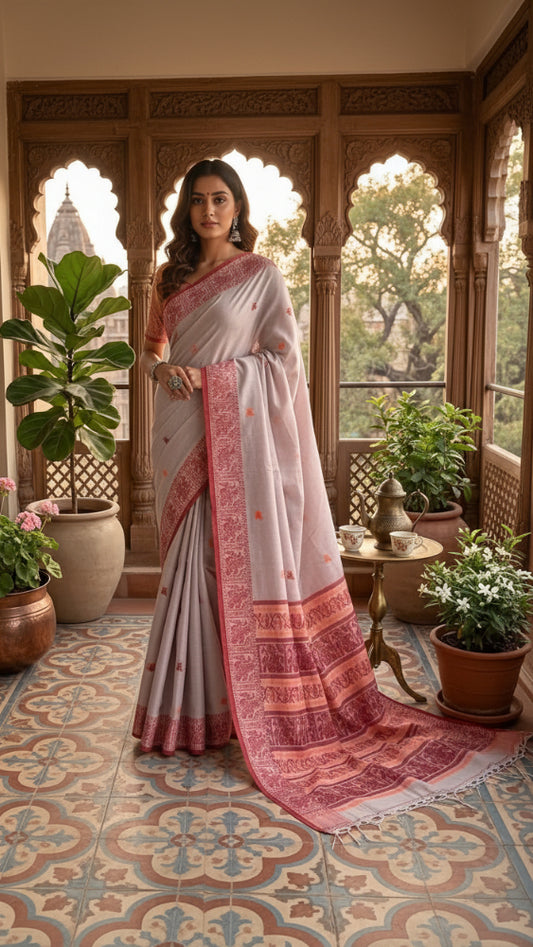 Cheeku red Baluchari