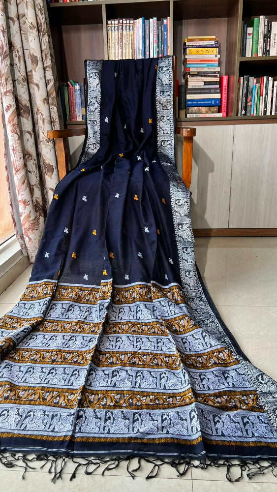 Navy blue Baluchari