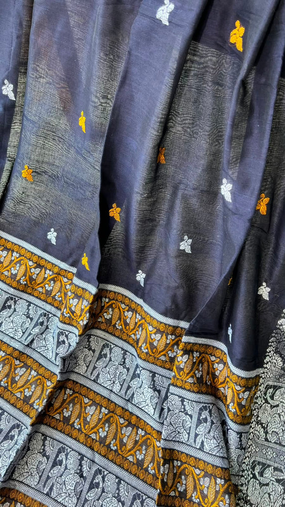 Navy blue Baluchari
