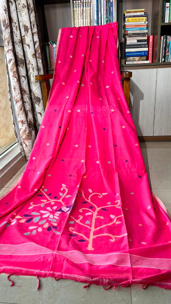 Pink cotton Jamdani