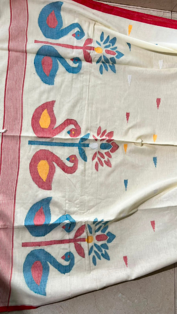 Off-white cotton Jamdani