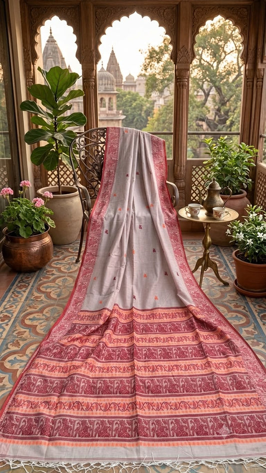 Cheeku red Baluchari