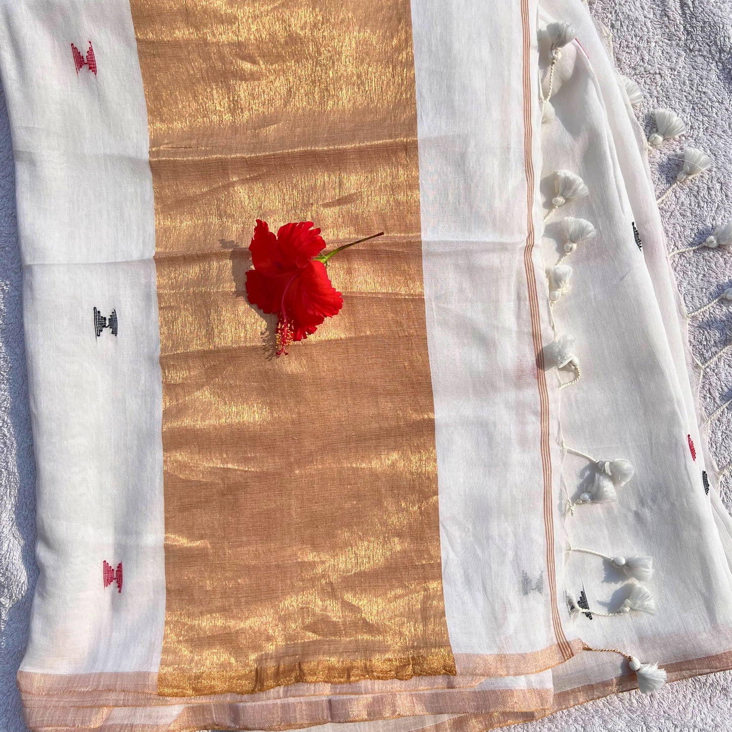 White Soft Handloom saree