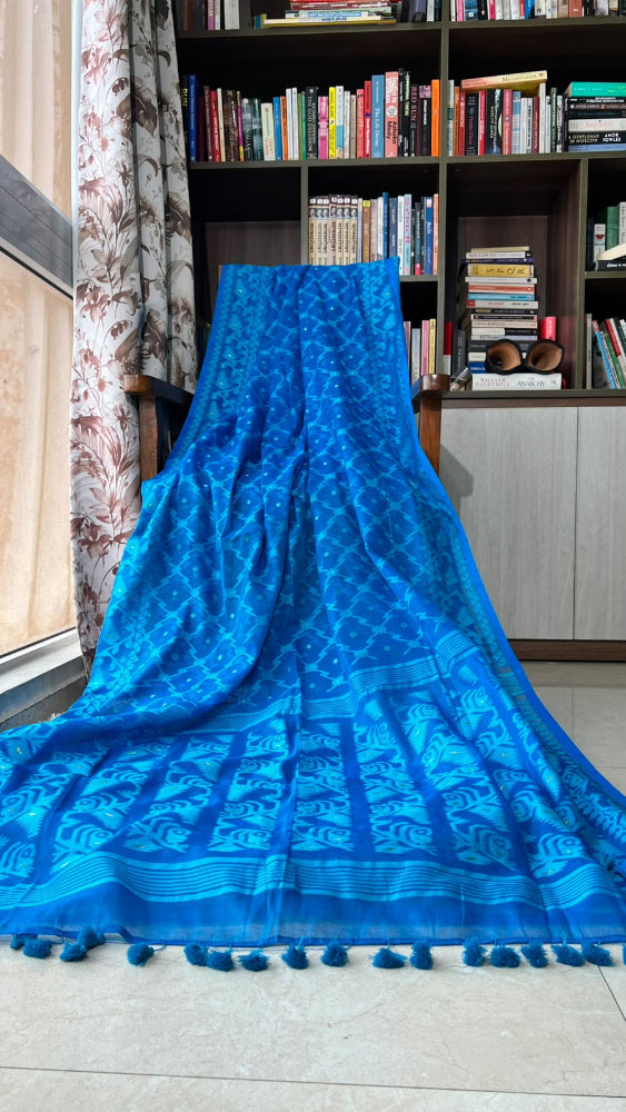 Cobalt blue  Dhakai Jamdani