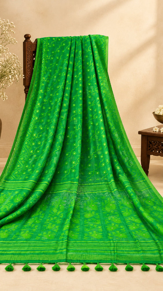 Green Dhakai Jamdani